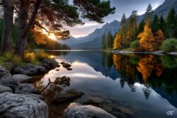 Herbstspiegel am See
